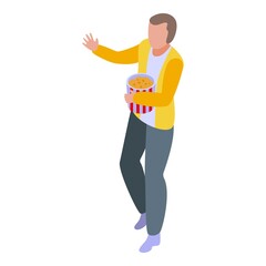 Frightened man icon. Isometric of frightened man vector icon for web design isolated on white background