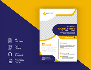 Corporate Business Flyer Template Geometric shape Circle Abstract Color concepts a4 poster brochure cover design layout background