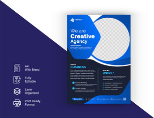 Corporate Business Flyer Template Geometric shape Circle Abstract Color concepts a4 poster brochure cover design layout background