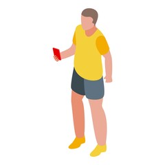 Soccer referee icon. Isometric of soccer referee vector icon for web design isolated on white background