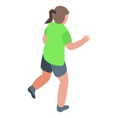 Girl soccer player icon. Isometric of girl soccer player vector icon for web design isolated on white background