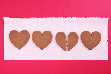 Heart shaped ginger cookies