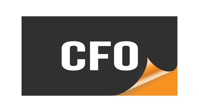 CFO Text Written On Black Orange Sticker.