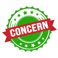 CONCERN text on red green ribbon stamp.