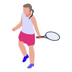 Naklejka na ściany i meble Game tennis player icon. Isometric of game tennis player vector icon for web design isolated on white background