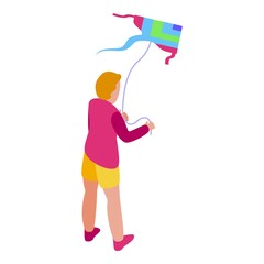 Child kite icon. Isometric of child kite vector icon for web design isolated on white background