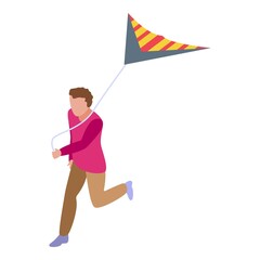 Air kite playing icon. Isometric of air kite playing vector icon for web design isolated on white background