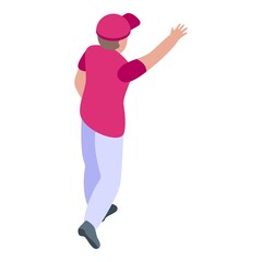 Baseball sport player icon. Isometric of baseball sport player vector icon for web design isolated on white background