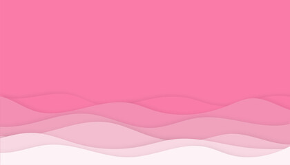 Pink wave lines curve valentine concept layer vector background illustration.