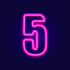 Number symbols collection neon sign vector. Design element number template neon icon, light banner, neon signboard, nightly bright advertising, light inscription. Vector illustration