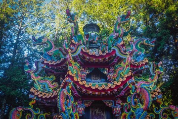 Beautiful colorful temple architecture in Taiwan