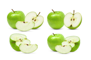 Green apple on a white background