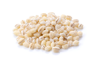 pile of pearl barley isolated on white