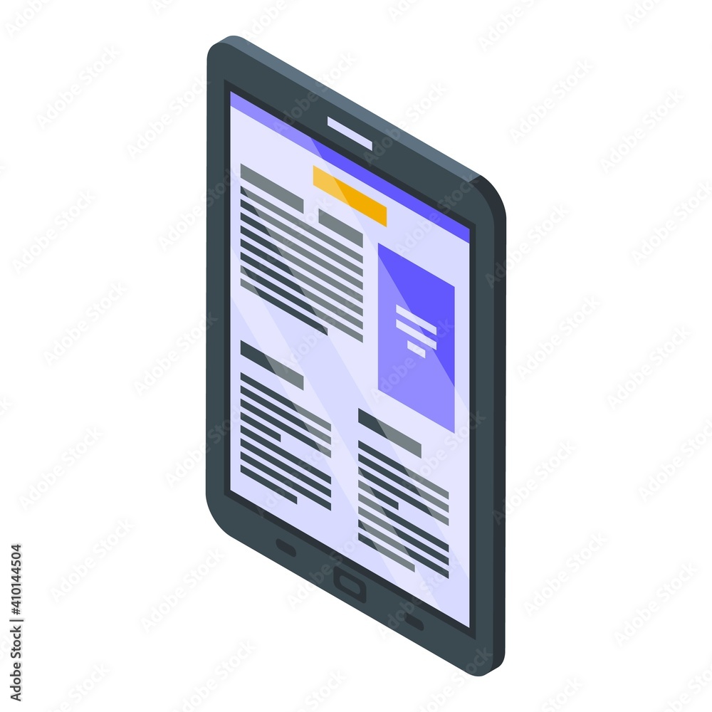 Poster reader device icon. isometric of reader device vector icon for web design isolated on white backgrou