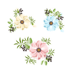Flower isolated on white background. Flower modern design for t-shirt, print material, cloth and textile. Useful for invite and wedding card, wallpaper and greeting card. Flower vector illustration