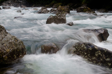 Fototapeta premium Falls creek in Fiordland National Park. Southland. South Island. New Zealand.