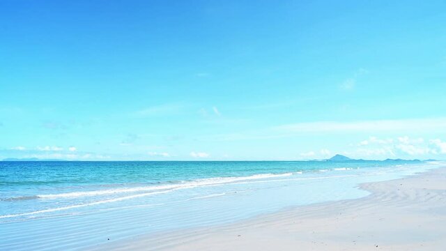 Footage 4k B-roll of sea view Phuket beach in summer tropical island beach and Andaman Ocean Phuket Travel tropical concept Thailand beautiful
