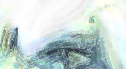 Modern brush strokes painting. Watercolor abstract painting with pastel colors. Soft color painted illustration of calming composition for poster, wall art, banner, card, book cover or packaging.