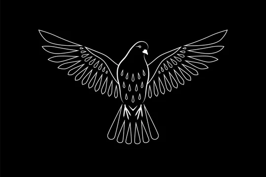 Eagle bird flying drawing black Royalty Free Vector Image