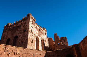 old ruin in saharah desert on a bright and sunny day