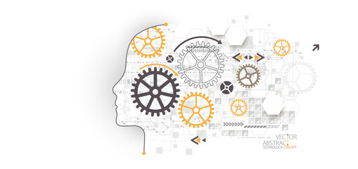 Artificial intelligence concept. Technology background. Vector science illustration