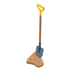 Tunnel work shovel icon. Isometric of tunnel work shovel vector icon for web design isolated on white background © ylivdesign