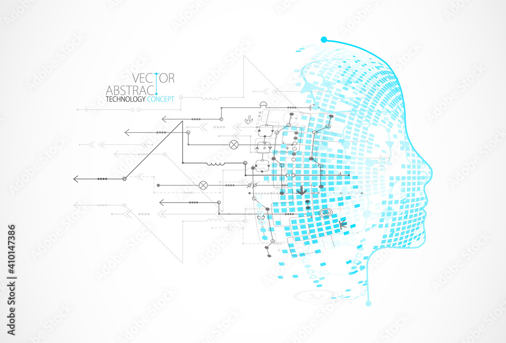 Poster artificial intelligence concept. technology background. vector science illustration