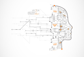Artificial intelligence concept. Technology background. Vector science illustration