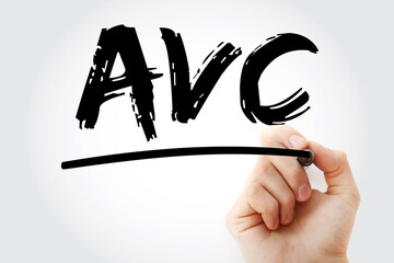 AVC - Attribute Value Class acronym with marker, concept background