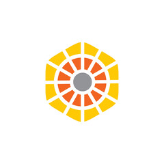 Hexagon shape design logo template