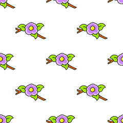 Fototapeta premium Color seamless pattern. Cartoon style. Bright design. For walpaper, poster, banner. Hand drawn. Vector illustration isolated on white background.