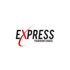 X logo design incorporated with express word template