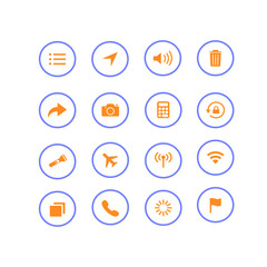 Mobile and tablet, laptop or computer vector icons set and collection, white background, vector