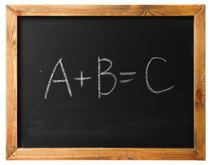 A B C on black chalk board
