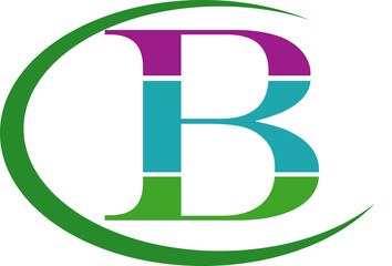 company icon alphabet letter B in bright color	
