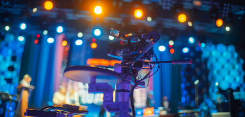 Fototapeta premium stream at a concert in a hall without spectators