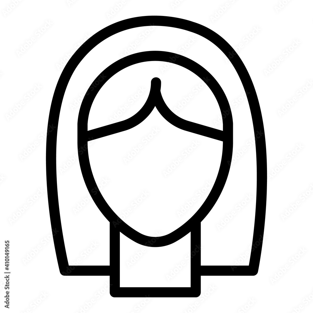 Wall mural Female wig icon. Outline female wig vector icon for web design isolated on white background - Wall murals