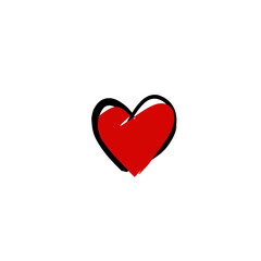 Vector illustration of red heart isolated on white