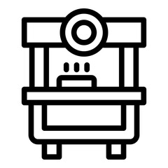 Street food shop icon. Outline street food shop vector icon for web design isolated on white background