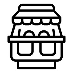 Mobile food shop icon. Outline mobile food shop vector icon for web design isolated on white background