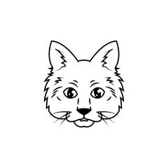 Fototapeta na wymiar Cute line art cat logo design