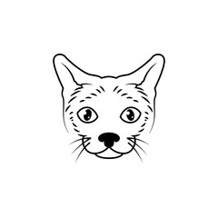 Cute line art cat logo design