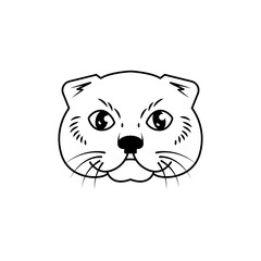 Cute line art cat logo design
