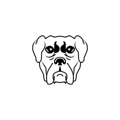 Cute simple dog line art logo design