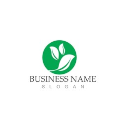 Logos of green Tree leaf ecology