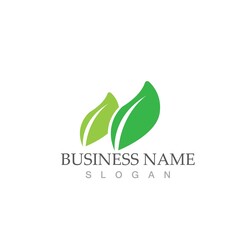 Logos of green Tree leaf ecology