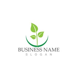 Logos of green Tree leaf ecology