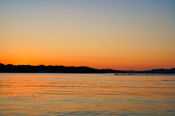 sunset on the Adriatic coast in Croatia