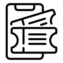 Airline tickets icon. Outline airline tickets vector icon for web design isolated on white background