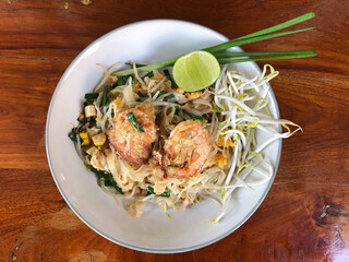 Pad Thai dish around the Santa Cruz Church